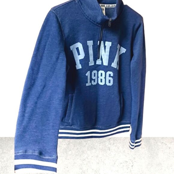 PINK VICTORIA SECRET Women's 1/2 Zip Pullover Sweatshirt. - Picture 4 of 8